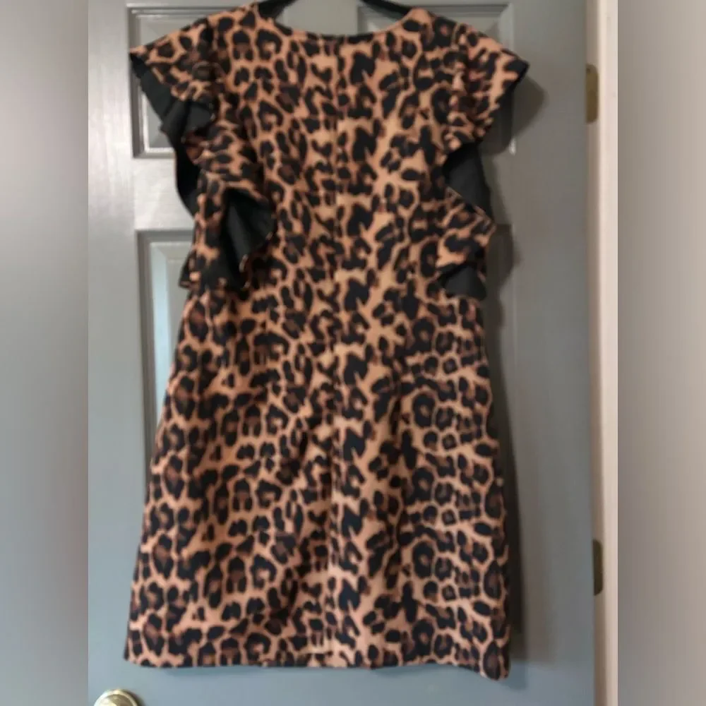 Laundry by Shelli Segal Leopard Print Flutter Sleeve Dress size 12*